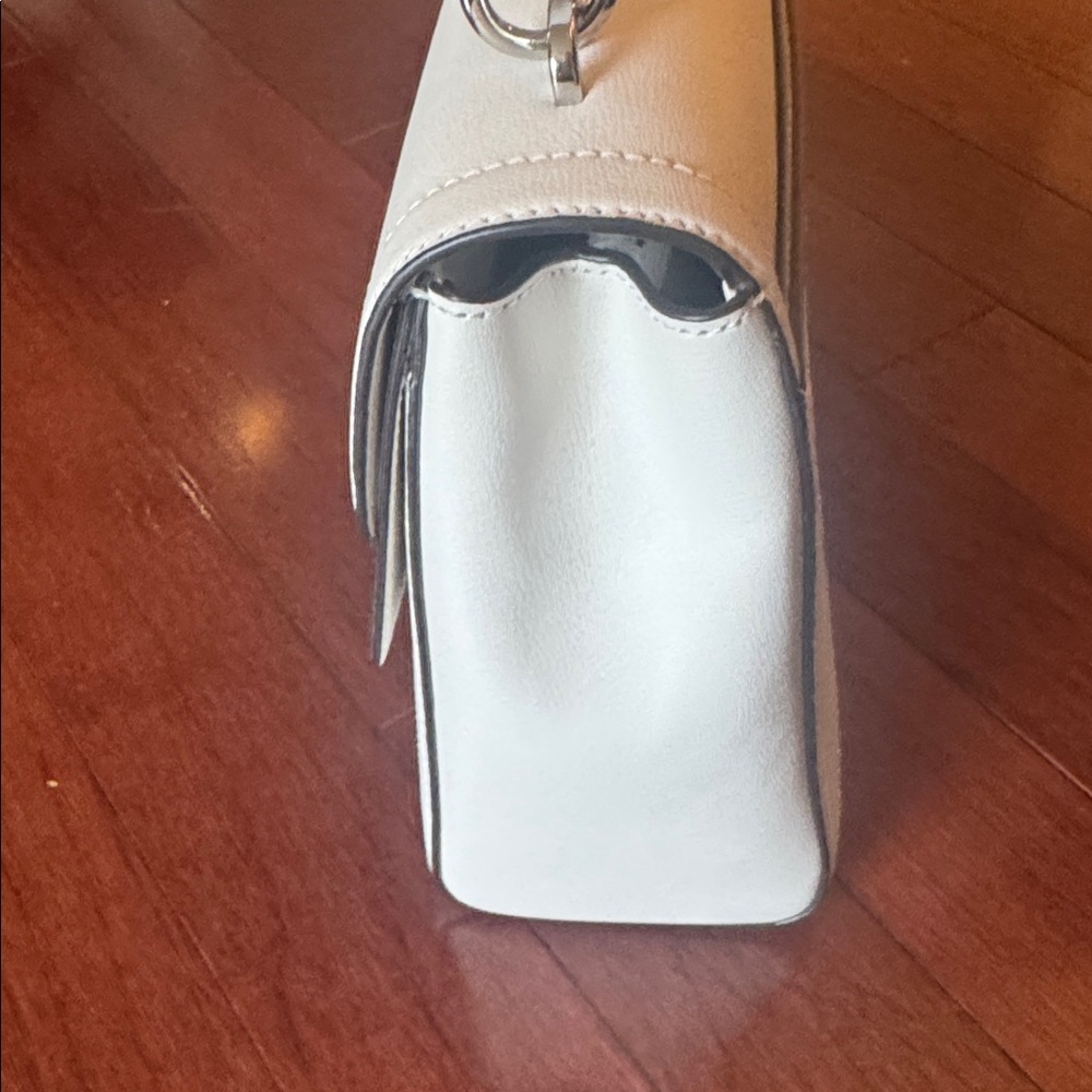 Michael Kors White Leather Top-Handle Satchel with Silver Hardware - Picture 3 of 4
